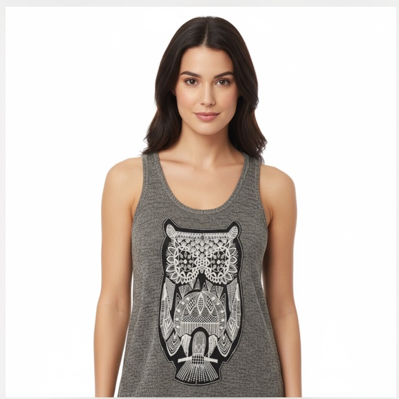 Owl Top with tie and open back - Picture 1 of 7